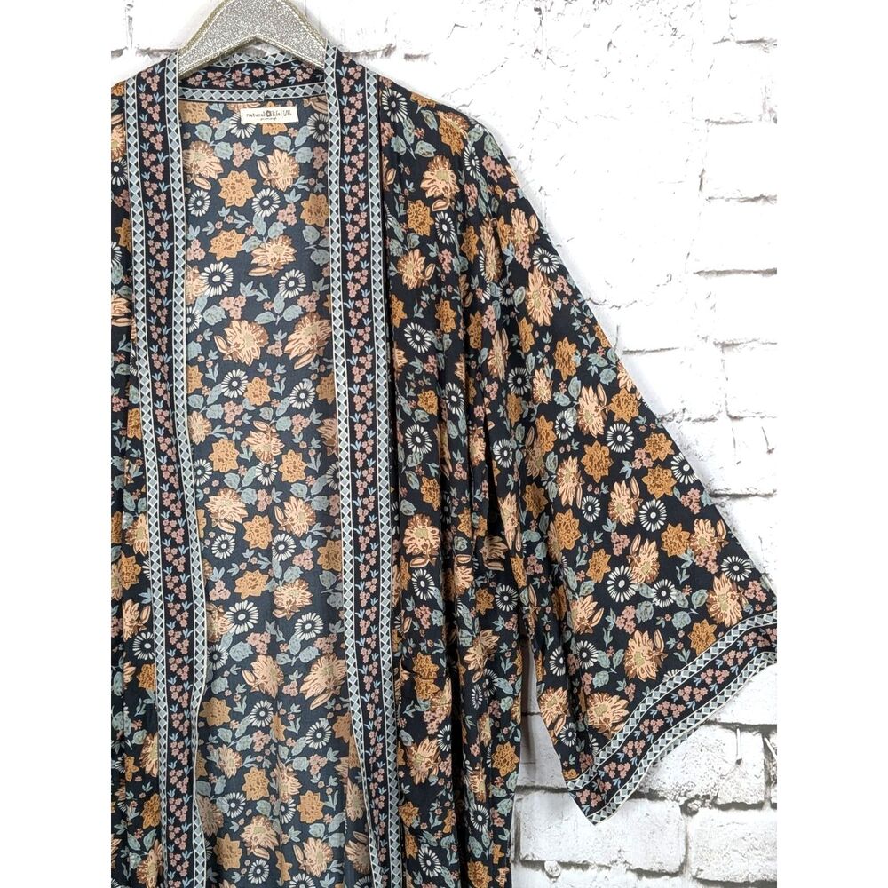 NATURAL LIFE Camila Kimono Bohemian Festival Hippie Feminine Fairy Pockets L/XL - Picture 2 of 7